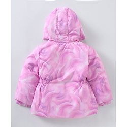 Babyhug Full Sleeves Hooded Fashion Heavy Winter Printed Jacket - Pink