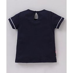 Babyhug Half Sleeves Night Suit Sleepy Friends Print - Navy Blue Pink
