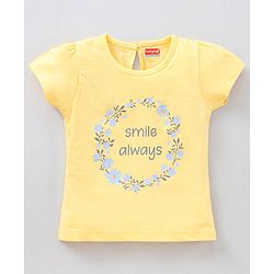 Babyhug Cap Sleeves Top & Capri Set Floral Print- Yellow