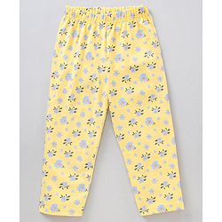 Babyhug Cap Sleeves Top & Capri Set Floral Print- Yellow