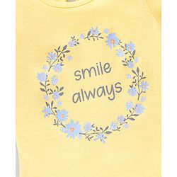 Babyhug Cap Sleeves Top & Capri Set Floral Print- Yellow