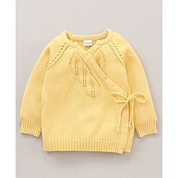 Babyhug 100% Organic Cotton Full Sleeves Sweater Set Schifilli Design - Yellow