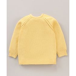 Babyhug 100% Organic Cotton Full Sleeves Sweater Set Schifilli Design - Yellow