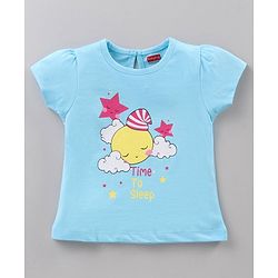 Babyhug Cotton Half Sleeves Night Suit Cloud Print - Blue