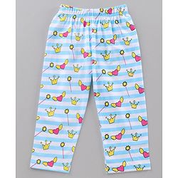 Babyhug Cotton Half Sleeves Night Suit Text Print - Blue