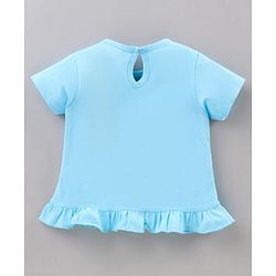 Babyhug Cotton Half Sleeves Night Suit Text Print - Blue