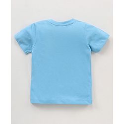 Babyhug Half Sleeves T-Shirt & Pyjama Set Text & Stripe Print - Blue