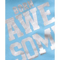 Babyhug Half Sleeves T-Shirt & Pyjama Set Text & Stripe Print - Blue