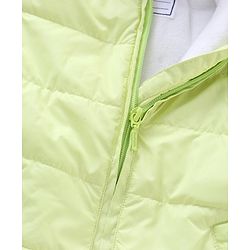 Babyhug Full Sleeves Solid Winter Wear Hooded Jacket - Lime Green