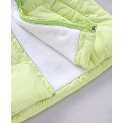 Babyhug Full Sleeves Solid Winter Wear Hooded Jacket - Lime Green