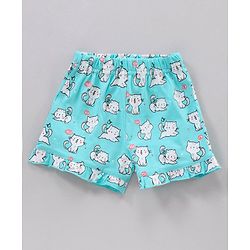 Babyhug Half Sleeves Top & Shorts Kitty Print - Pink Blue