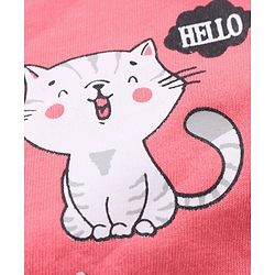 Babyhug Half Sleeves Top & Shorts Kitty Print - Pink Blue