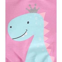 Babyhug Full Sleeves Sweatshirt With Frill At Sleeves & Dino Print - Violet