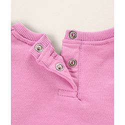 Babyhug Full Sleeves Sweatshirt With Frill At Sleeves & Dino Print - Violet