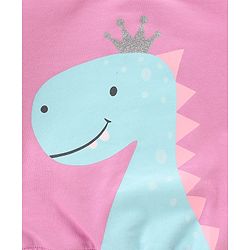 Babyhug Full Sleeves Sweatshirt With Frill At Sleeves & Dino Print - Violet