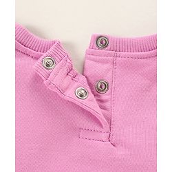 Babyhug Full Sleeves Sweatshirt With Frill At Sleeves & Dino Print - Violet