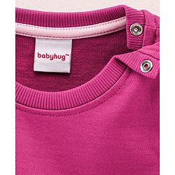 Babyhug Full Sleeves Sweatshirt Dino Print - Violet