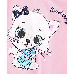 Babyhug Full Sleeves Sweatshirt With Graphics And Pom Pom With Mesh Details at Sleeves- Light Pink