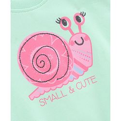 Babyhug Full Sleeves Sweatshirts Snail Graphics Embroidery - Mint Green