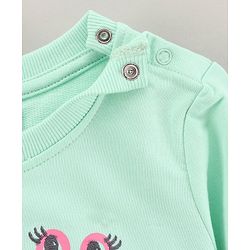 Babyhug Full Sleeves Sweatshirts Snail Graphics Embroidery - Mint Green