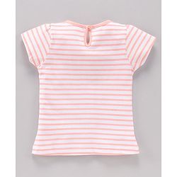 Babyhug Cap Sleeves Top & Capri Set Stripes & Panda Print- Pink