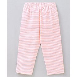 Babyhug Cap Sleeves Top & Capri Set Stripes & Elephant Print- Pink