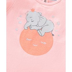 Babyhug Cap Sleeves Top & Capri Set Stripes & Elephant Print- Pink