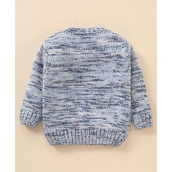 Babyhug Full Sleeves Heavy Gauge Sweater - Light Grey Blue
