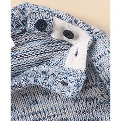 Babyhug Full Sleeves Heavy Gauge Sweater - Light Grey Blue