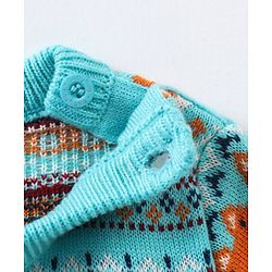 Babyhug Full Sleeves Jacquard Knit Pullover Fox Print - Blue