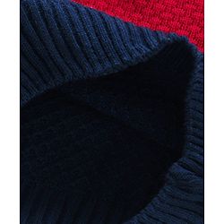 Babyhug Cable Knit Full Sleeves Pullover Sweater with Bow Colour Block - Red and Blue