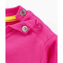 Babyhug Full Sleeves Graphics Sweatshirt With Glitter And Rhinestones Detailing - Pink