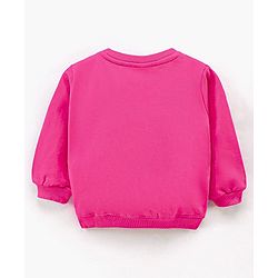 Babyhug Full Sleeves Graphics Sweatshirt With Glitter And Rhinestones Detailing - Pink