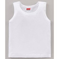 Babyhug 100% Sleeveless Solid Vest Pack Of 3 - White