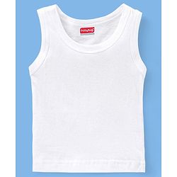 Babyhug 100% Cotton Sleeveless Sando Pack of 3 - White