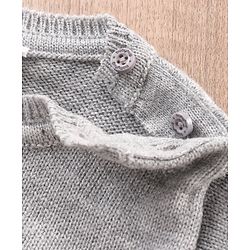 Babyhug Full Sleeves Sweater Color Block Print - Grey