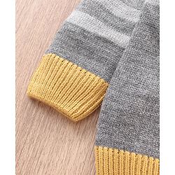 Babyhug Full Sleeves Sweater Color Block Print - Grey