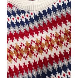 Babyhug Full Sleeves Intarsia Jacquard Pullover Sweater - Multicolour