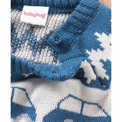 Babyhug Full Sleeves Sweater Car Design- Blue