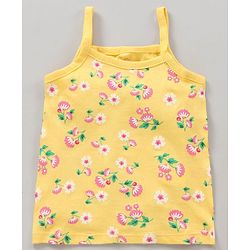Babyhug 100% Cotton Sleeveless Antibacterial Slips Multi-Print Pack Of 3 - Pink Yellow