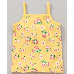 Babyhug 100% Cotton Sleeveless Antibacterial Slips Multi-Print Pack Of 3 - Pink Yellow