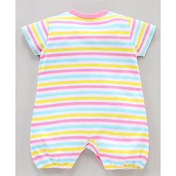 Babyhug 100% Cotton Half Sleeves Romper Pack of 2 - Pink White