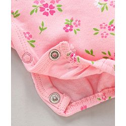 Babyhug 100% Cotton Half Sleeves Romper Pack of 2 - Pink White