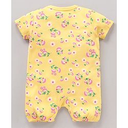 Babyhug 100% Cotton Half Sleeves Rompers Polka & Floral Print Pack Of 2 - Multicolor