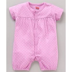 Babyhug 100% Cotton Half Sleeves Rompers Polka & Floral Print Pack Of 2 - Multicolor