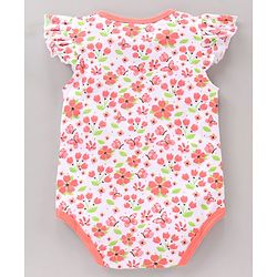 Babyhug 100% Cotton Frill Sleeves Onesie Butterfly Print Pack of 3 - Multicolour
