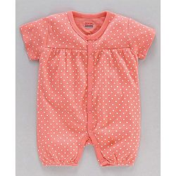 Babyhug 100% Cotton Half Sleeves Cotton Romper Floral Print Pack of 2 - Multicolor