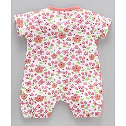 Babyhug 100% Cotton Half Sleeves Cotton Romper Floral Print Pack of 2 - Multicolor