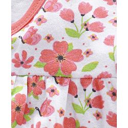 Babyhug 100% Cotton Half Sleeves Cotton Romper Floral Print Pack of 2 - Multicolor