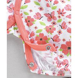 Babyhug 100% Cotton Half Sleeves Cotton Romper Floral Print Pack of 2 - Multicolor